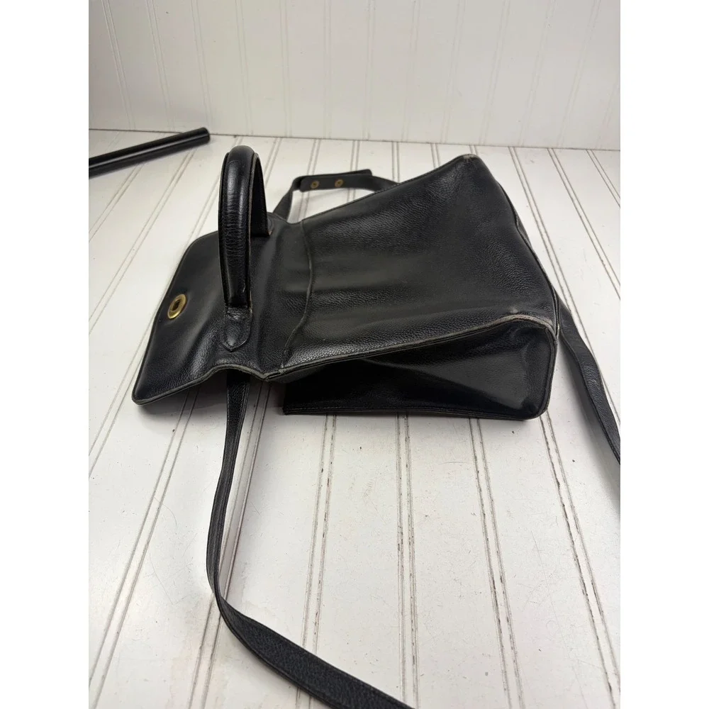 Coach Vintage Y2K Black Pebbled Leather Restored Court Crossbody Bag Purse $520